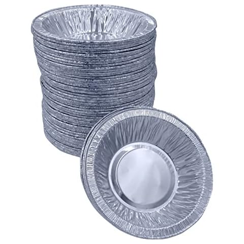 Sunrise Packaging Aluminium Foil Pie Dish [111 X 20mm] Small, Non-Stick Coated, Non-Toxic, Easy to Demould Baking Bowls (100) Cover