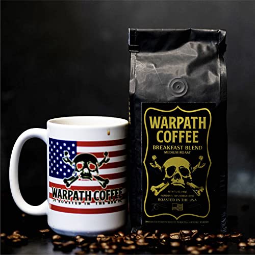 Warpath Coffee Breakfast Blend 12 Oz - Created By Navy Seals, Extra Strong Arabica Coffee, Ground, High Caffeine Breakfast Blend, Drink It Black, Perfect For Lovers Of Strong Coffee Items #TOP5