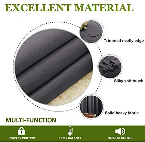 Image of Comfy Home Fabric Solid Grommet Curtain, 9 Feet, Grey, Pack of 2