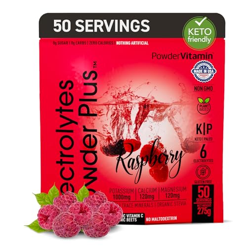 PowderVitamin Electrolytes Powder Plus pouch — the potassium-forward option in the set