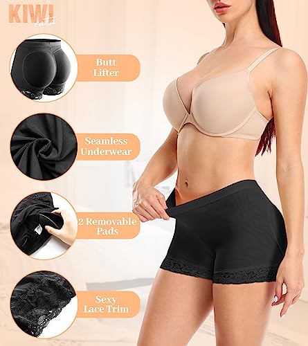 Kiwi Rata Womens Seamless Butt Lifter Padded Lace Panties Enhancer Underwear,Black,Xx-Large #TOP4
