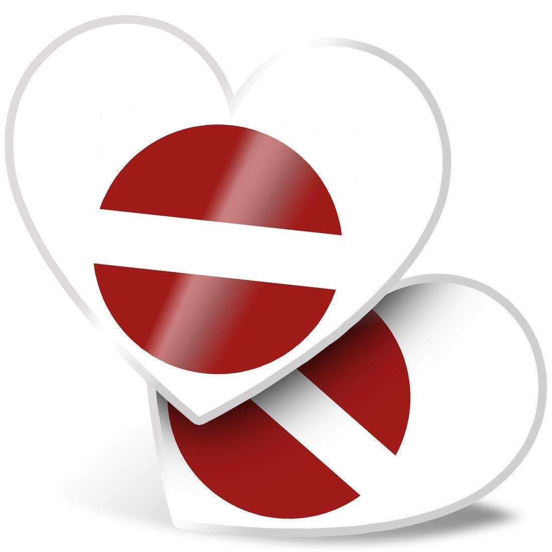 2 x Heart Stickers 7.5 cm - Latvia Europe Riga Flag Fun Decals for Laptops,Tablets,Luggage,Scrap Booking,Fridges, #9138