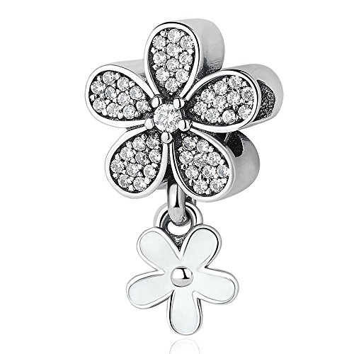 bakcci 2017 primavera Europea de moda plata de ley 925 Deslumbrante Daisy Duo Beads Charm Compatible con para Pandora Pulsera DIY Joyas