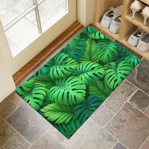 Tapis entree interieur lavable monstera pour stopper les salissures - 3