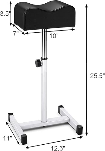 Miniatura 5 de CHAOEEMY Pedicure - Reposapiés ajustable de altura para técnico con patas antideslizantes, equipo de uñas, spa, color negro
