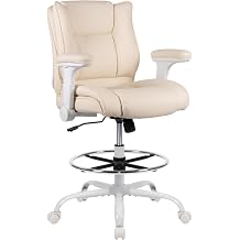 Drafting Chair Pu Leather Tall Office Chair for Standing Desk with Footrest