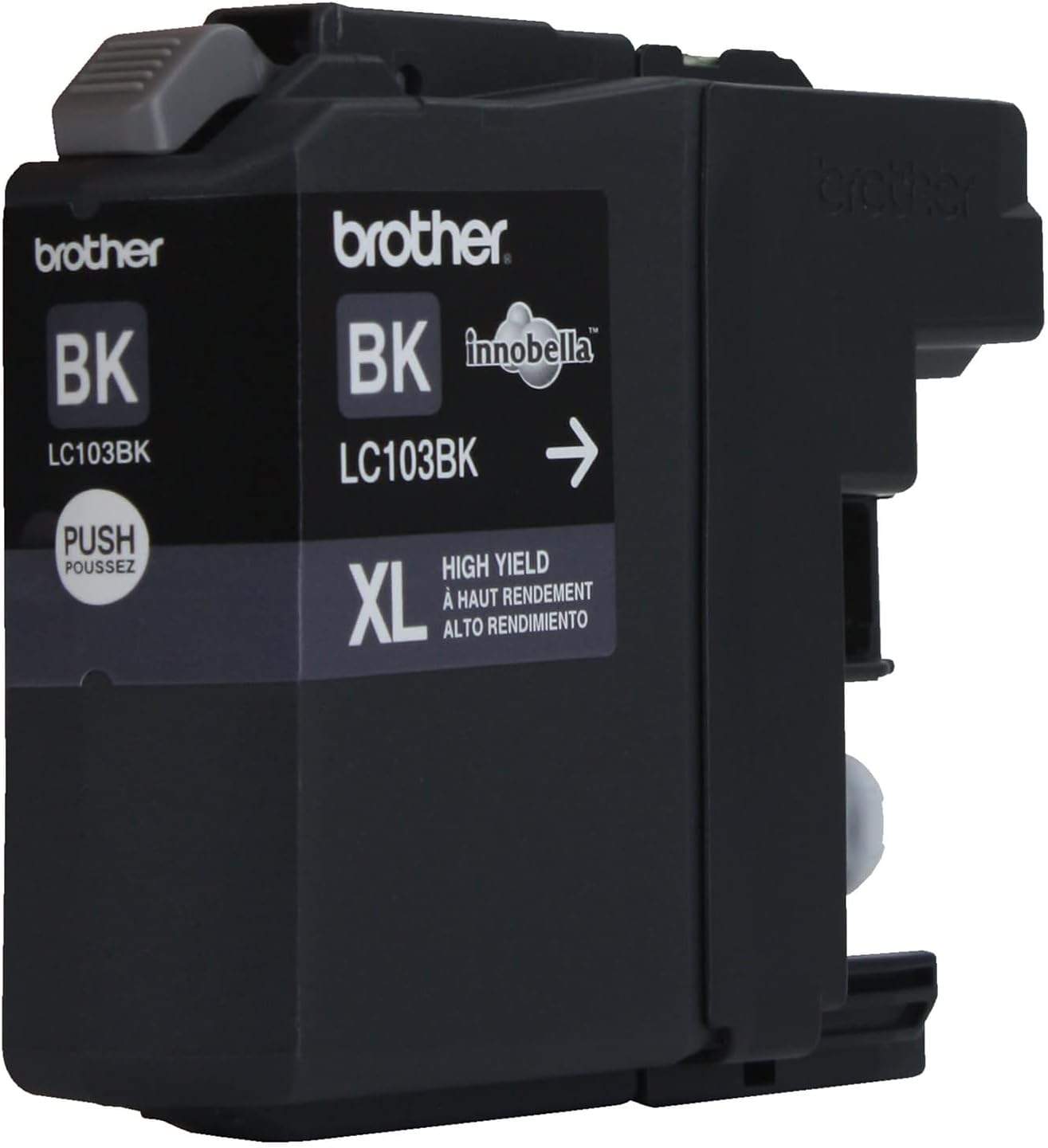 Brother Genuine High Yield Black -Ink -Cartridge, LC103BK, Replacement Black -Ink, Page Yield Up To 600 Pages, Amazon Dash Replenishment -Cartridge, LC103, 1 OEM -Cartridge