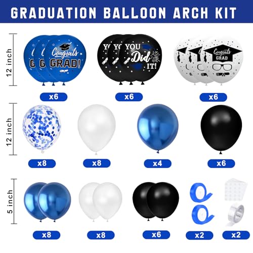 Image of Graduation Decorations Class of 2026 - Blue Graduation Decorations - Balloons Boxes with Letters 2026 GRAD So Proud of You, Congrats Grad Party Decorations for Any Grades