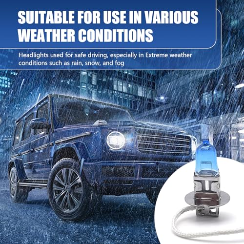 Pack of 2 Halogen Bulbs, 100W Front Fog Light Replacement for Most Cars, Trucks, and SUVs (White #H3)