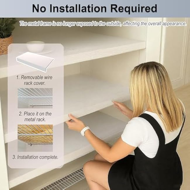 Customizable Wood Grain Shelf Covers, Cuttable PVC Wire Rack Covers for Closet, Kitchen, Imitation Wood Grain Shelfing Cover£¬No Installation Required(5 pack,LxWxH-50inx16inx3in)