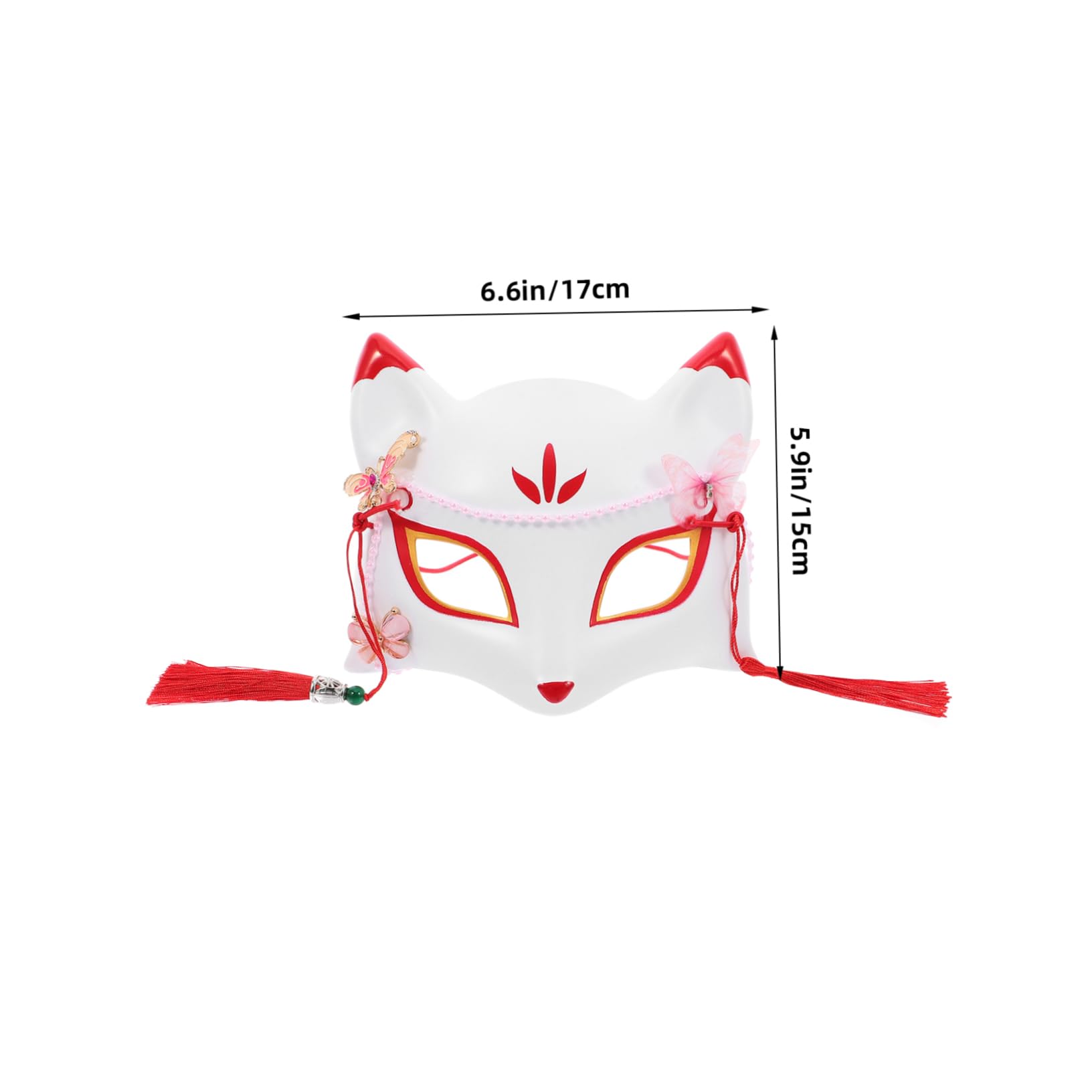 Veemoon Japanese Half Mask Delicate Cosplay Prop for Halloween Parties Unique Design Fine Workmanship Versatile Fashionable for Costume Masquerade Events