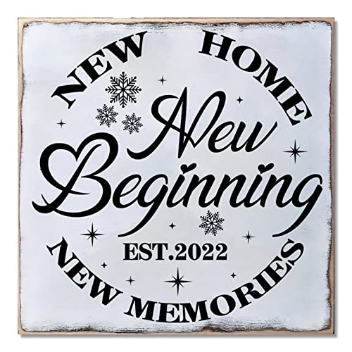 Panneau de porte Noël 40cm New Beginning New Memories en bois