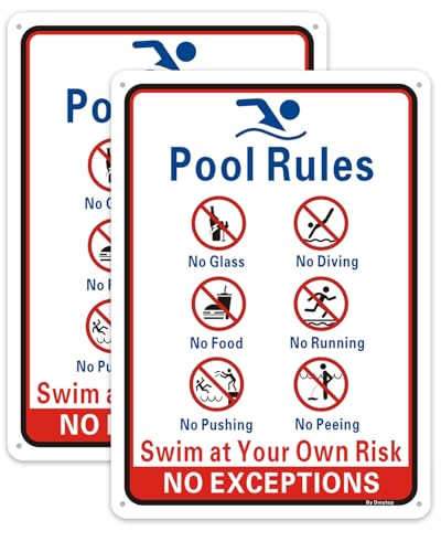 Panneau signalisation piscine pour éviter les verres brisés et chutes