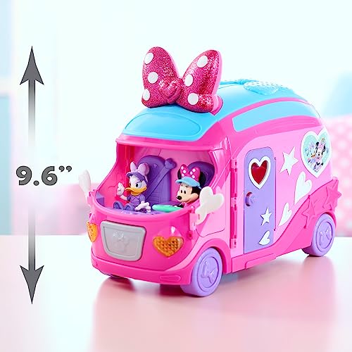 Minnie Mouse Autocaravana rodante Disney Junior Bows-A-Glow Rolling Glamper, de 13 Piezas, Juguetes para niños a Partir de 3 años, Exclusivo para Amazon de Just Play