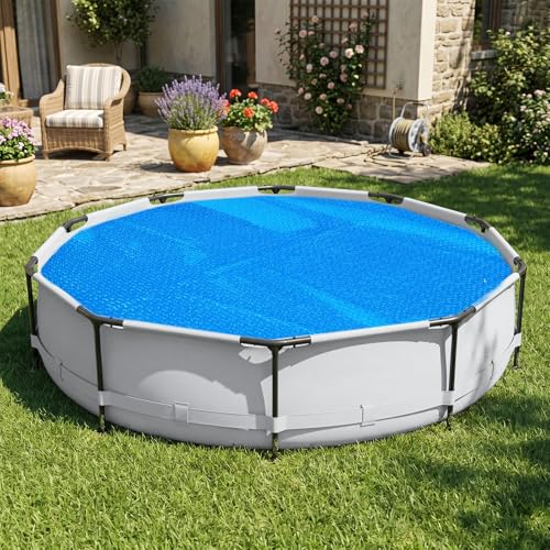 VINGLI 16 mil Solar Pool Cover for Inground and Above Ground Pools Bubbble Covers (Blue 15 Round)