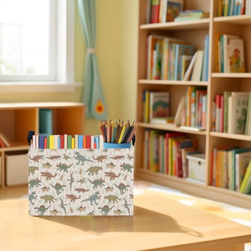 Image of Foldable Dino Toy Basket for Boys & Kids Rectangular (C)