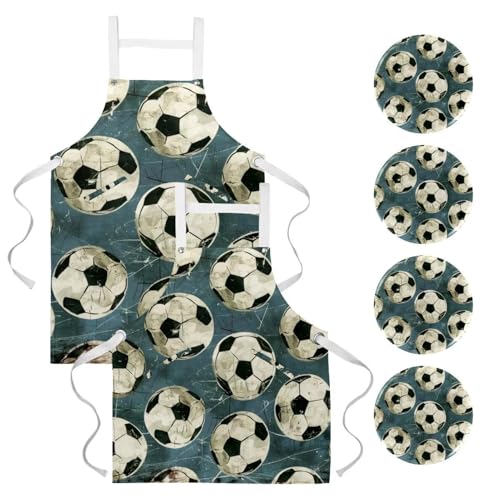Tablier de serveuse et cuisine lot de 2 avec broches pour bistrot bar et travail