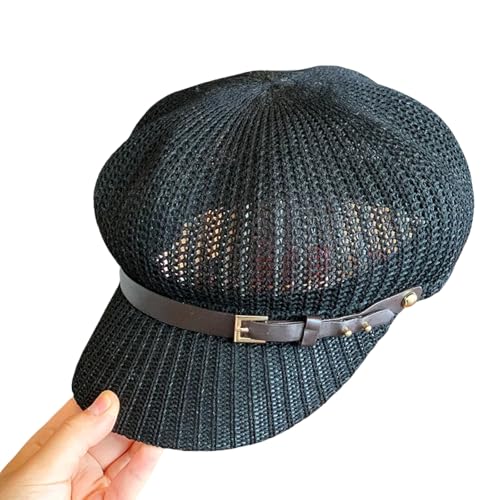 Béret femme été anti-transpiration casquette octogonale mince réglable contre la chaleur