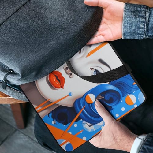 Sac ordinateur portable bandoulière bicolore avec sangle ajustable