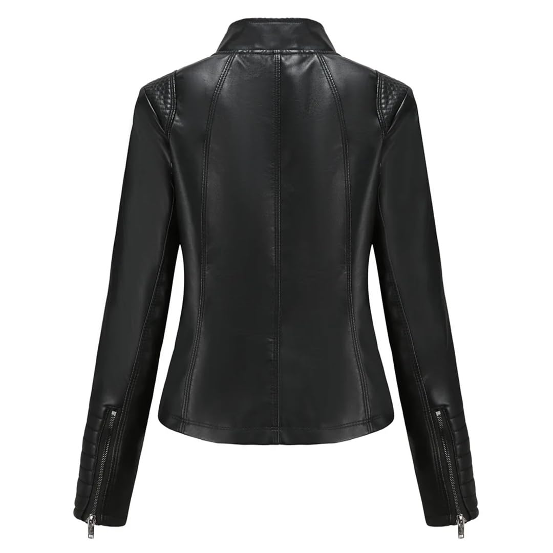 Cappotto moda donna primavera autunno giacca in ecopelle