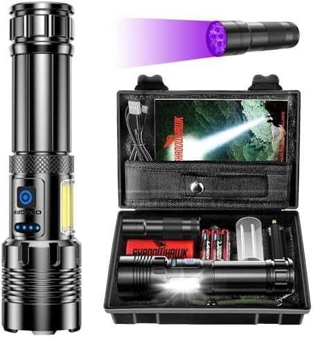 Lampe Torche LED Tactique Rechargeable - 5 Millions De Lumens Allégés, 3 Modes, étanche IPX4