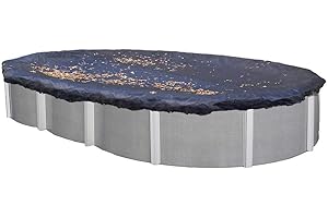 Swimline Heavy Duty Blue 18 ft. x 33 ft. Laminated Plastic Oval Winter Pool Cover