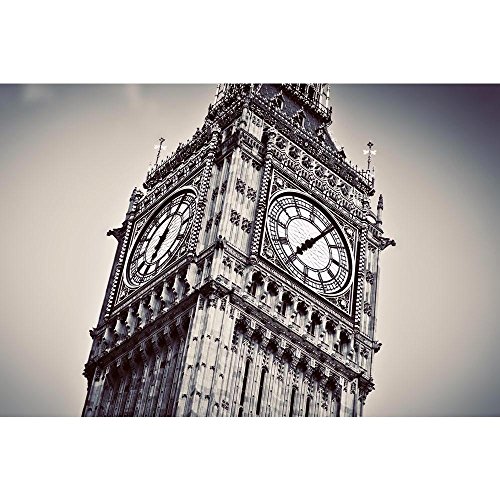 Pitaara Box Big Ben Clock Close Up, London, England UK Unframed Canvas Painting 30.1 X 20Inch