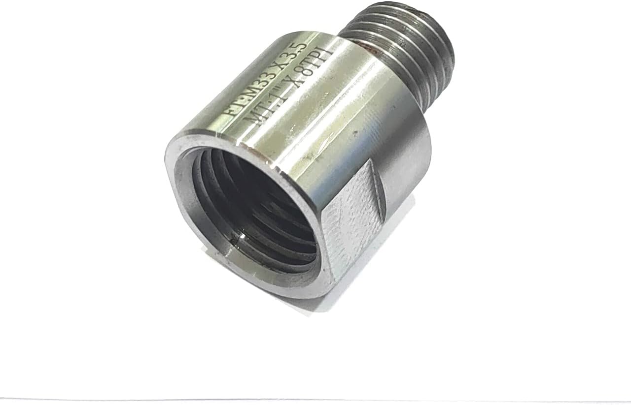 Quality Woodworking Lathe Headstock Spindle Adapter ((FT M33 X 3.5 TO MT 1'' X 8 TPI))