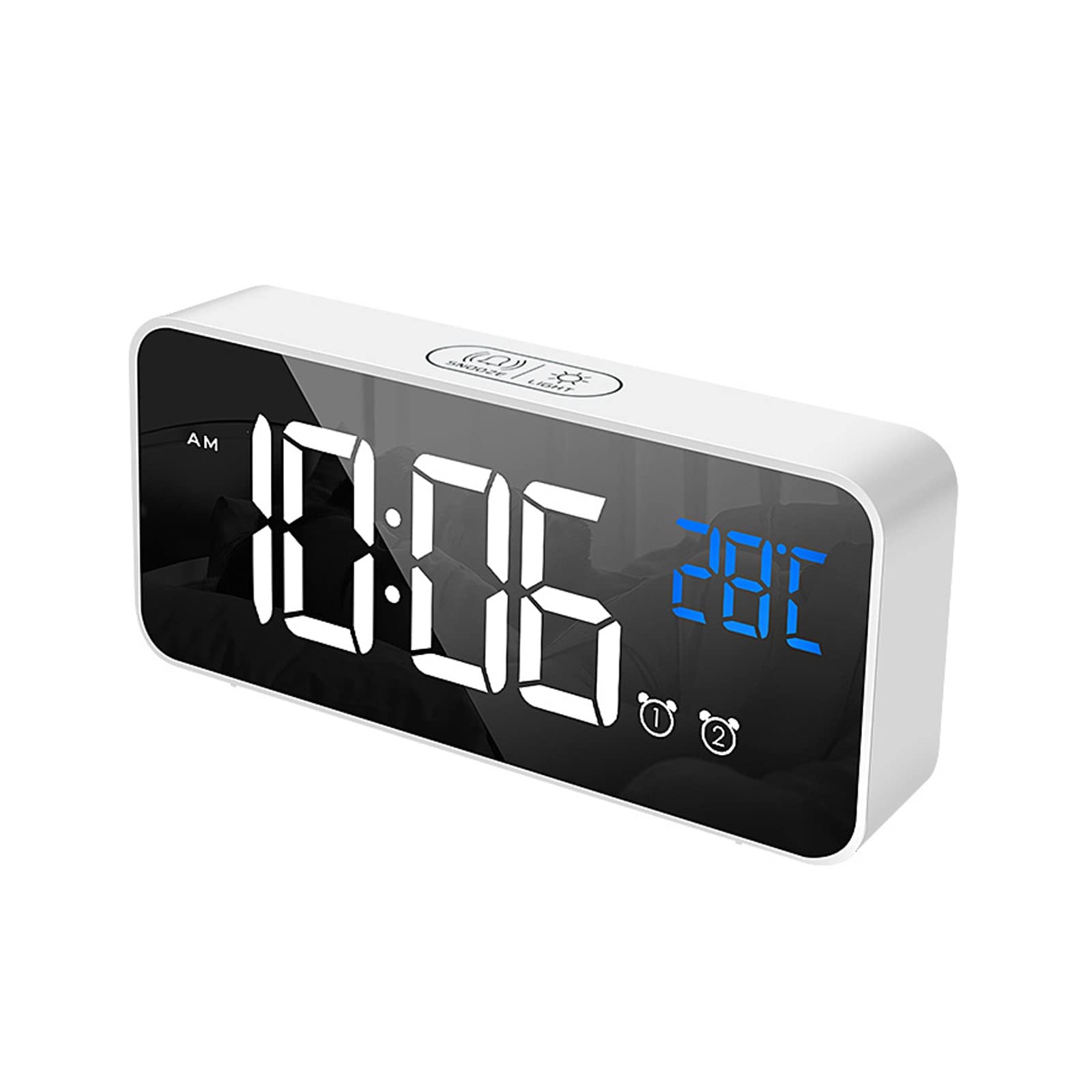 BMKGODN alarm clock， Silent Digital with USB Charging and Snooze Function,Brightness Volume Can be Adjusted Manually(C)