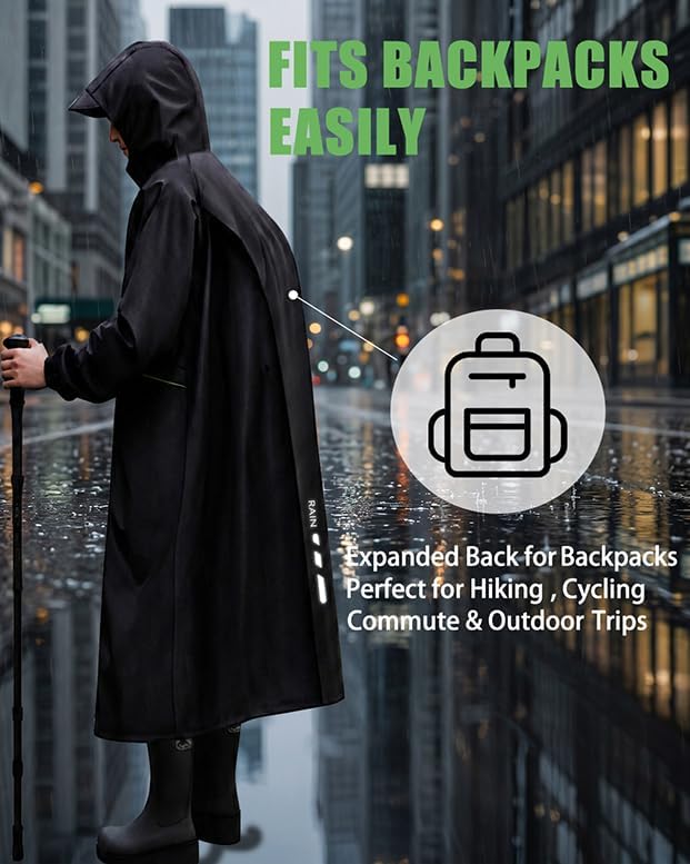 Rain Jacket Men, Waterproof Windbreaker Packable Lightweight Rain Coats with Hood for Women Cycling Hiking Golf