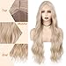 FAVE Long Blonde Wig Wavy Synthetic Wig Platinum Blonde Wig Middle Part Natural Blonde Wig Wigs for White Women(28 Inches)