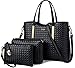 Tibes Fashion Pu Leather Handbag+Shoulder Bag+Purse 3pcs Bag Purse Black