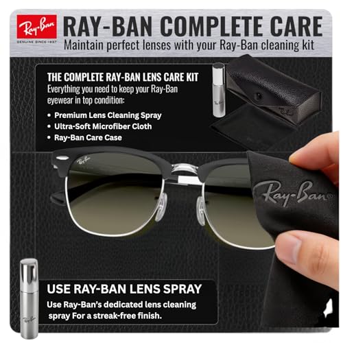 Image of Ray-Ban RB3716 CLUBMASTER METAL Square Shaped Sunglasses for Men & Women with Official RAYBAN Eyewear Kit