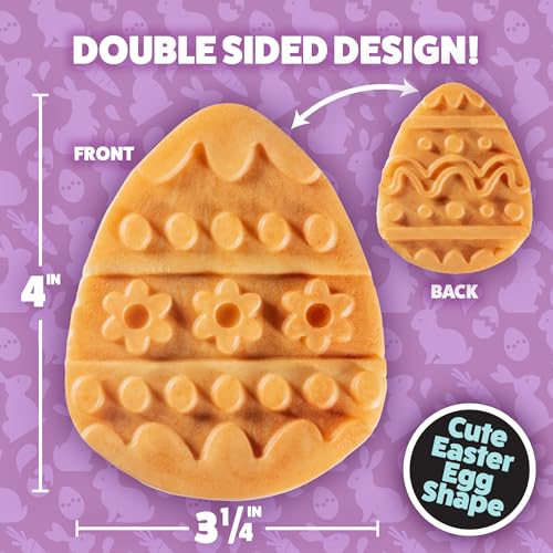 Mini Easter Egg Waffle Maker - Make Double Sided Waffles or Pancakes w 2 Different Holiday Designs, Ready to Decorate & Frost, Breakfast Fun for Kids, Children & Adults - Adorable Basket Stuffer