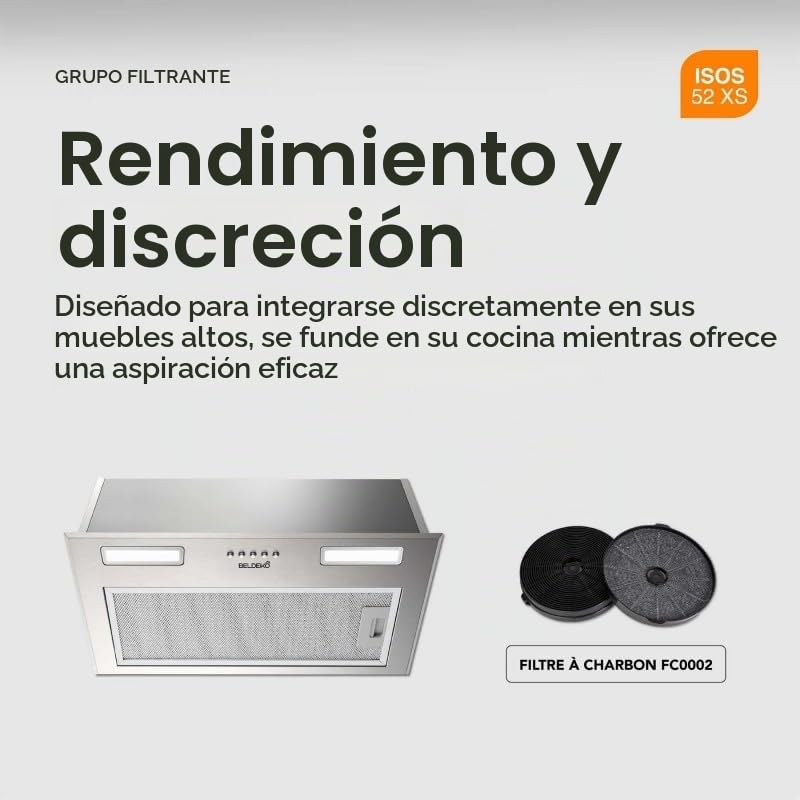 Campana empotrable — GRUPO FILTRO INOX 52 CM | ISOS 52 XS BELDEKO