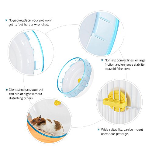 Baugger - 8.3inch Ratos de Hamster Gerbil Rat Roda de Exercício Spinner Silencioso PP Run Disc Toy A