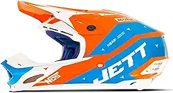 Capacete Motocross Th1 Jett Evolution 2 Laranja/Azul Celeste 56