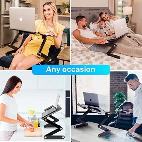 Desk York Portable Laptop Table For Couch, Computer Lap Desk, Laptop Holder For Bed And Sofa, Adjustable Laptop Desk W/ Cooling Fan, Gift For Wife, Husband, College Students #TOP1