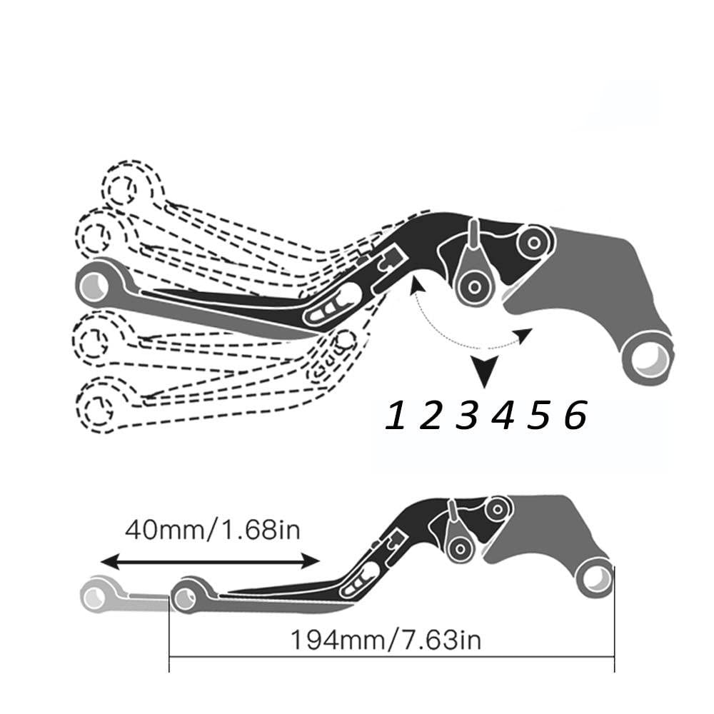 Moto Leviers d'embrayage De Frein pour MSX125 2014 2015 2016 2017 Moto en Aluminium Réglable Leviers d'embrayage De Frein Guidon Poignées Se Termine (Couleur : 10)