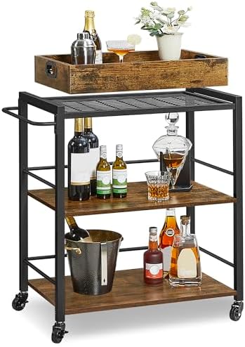 VASAGLE Kitchen Serving Cart with Removable T...