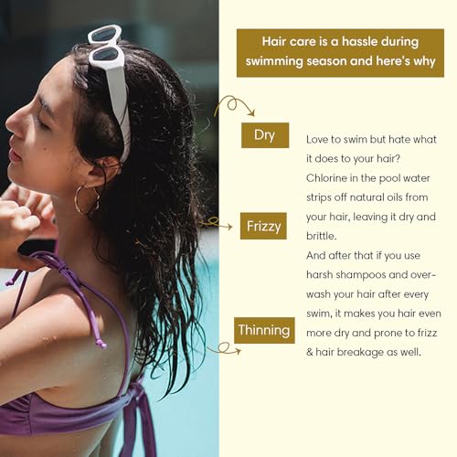 Image of The Earth Collective Swimmers Hair Care Duo - Pre Swim Anti-Chlorine Hair Spray & Post Swim Hair Wash - Co-Wash, Reduces Hair damage, hair fall, frizz & dryness, complete hair care for swimmers, 400ml