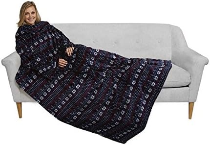 Slanket The Ultimate Fleece Blanket with Sleeves & Foot Pocket - Lightweight, Warm & Fleecy Plush Blanket for Lounging & Ultimate Comfort - Giant Blanket 60" x 80"