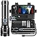 Blukar Taschenlampe LED Aufladbar, Extrem Hell Hohe Helligkeit Taschenlampen Zoombare Handlampe mit 5 Lichtmodi, IP67 Wasserdicht Flashlight Torch für Camping, Outdoor, Notfäll