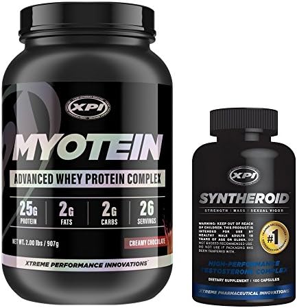 Bodybuilding Supplements Top Sellers Kit - XPI Myotein (Chocolate) & Syntheroid (Protein Powder & Testosterone Supplement)