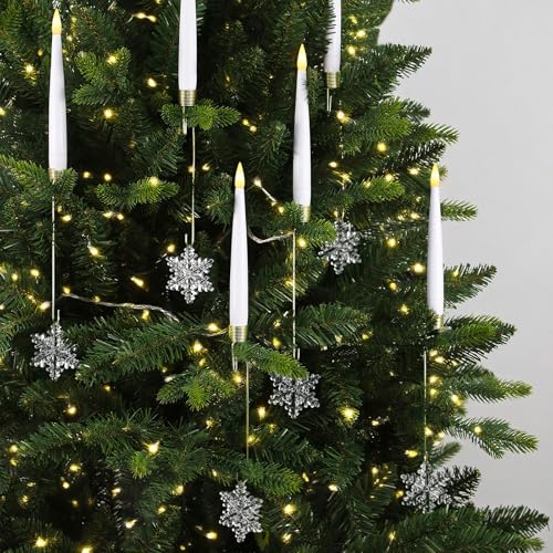 Dixmas Weihnachtsbaumkerzen mit Fernbedienung, LED Stabkerzen mit...