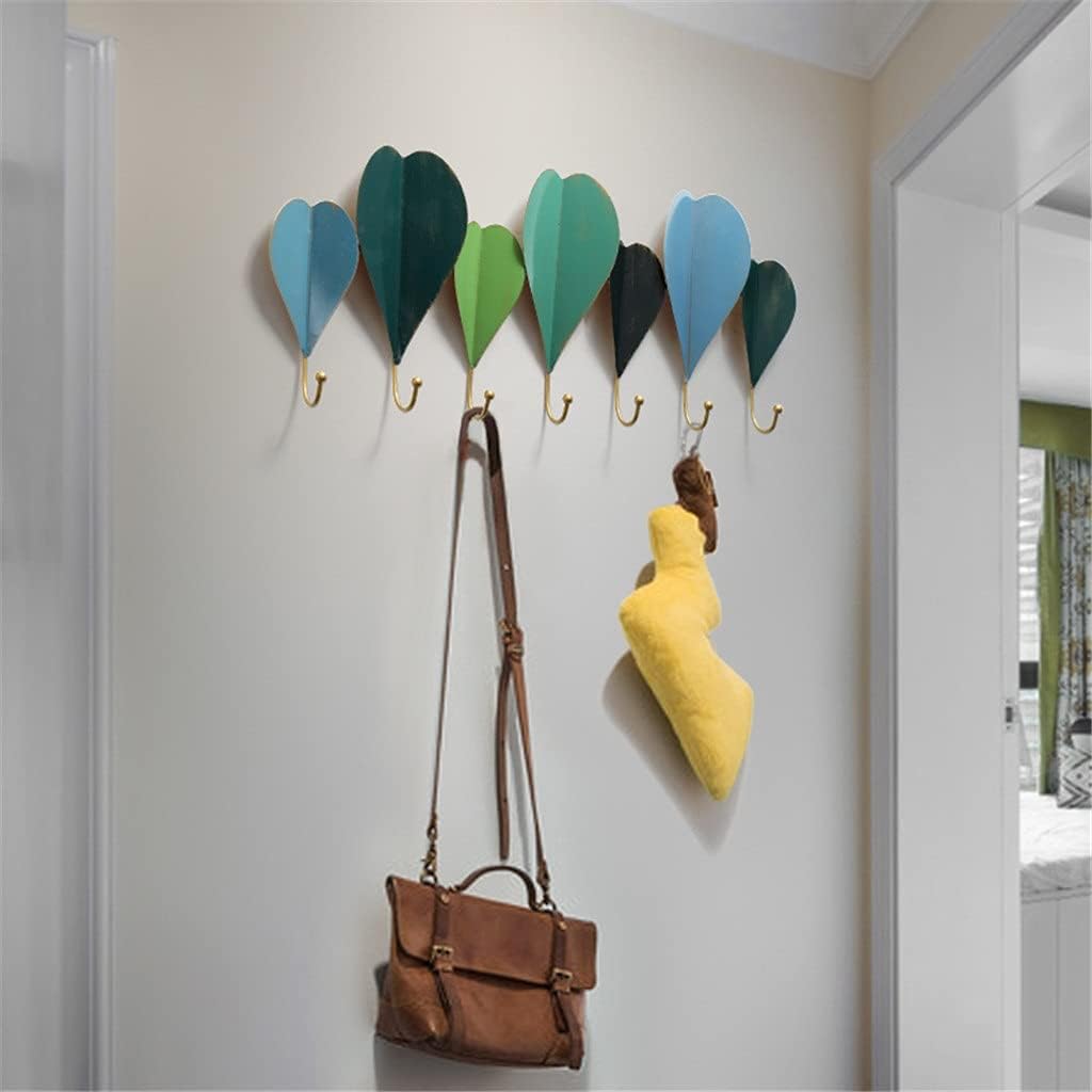 JSEIAJB Nordic Hook Iron Art Coat Hook Door Decoration Coat Rack Porch Key Storage Rack Wall Hanging Coat Hooks(48X29cm)