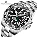 Pagani Design Men's GMT Automatic Watch Sapphire Glass Fashion Business Stainless Steel Watch (Black)