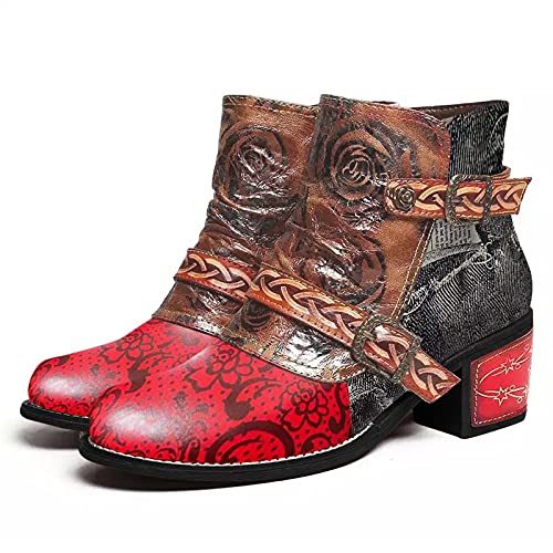 Botines de moda para mujer con punta redonda que evitan el cansancio al caminar 7