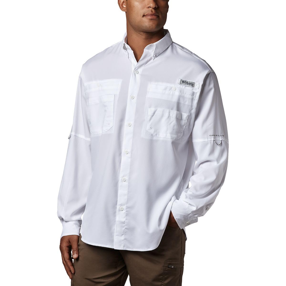 Columbia Men's Discontinued PFG Tamiami Ii Long Sleeve Shirt, White, X-Large