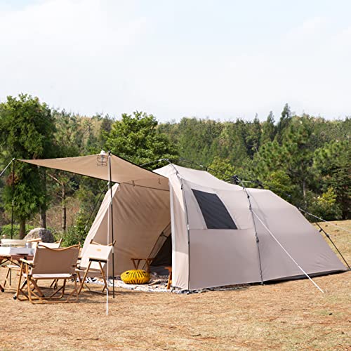 VICIYOO 5-8 Man Family Tunnel Tent with Inbuilt Porch, Large Space Portable Outdoor Camping Tents, U2000mm Waterproof, Dark Zone Bedroom, Living Area with Awning, Carry Storage Bag